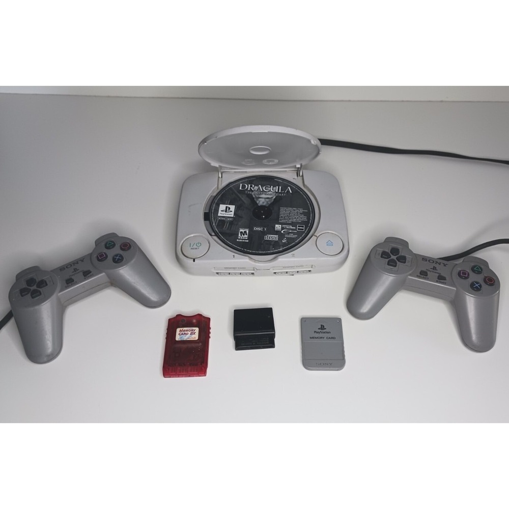 Sony‎ Playstation PS One Video Game Console-Dracula Last Sanctuary-2 Controllers